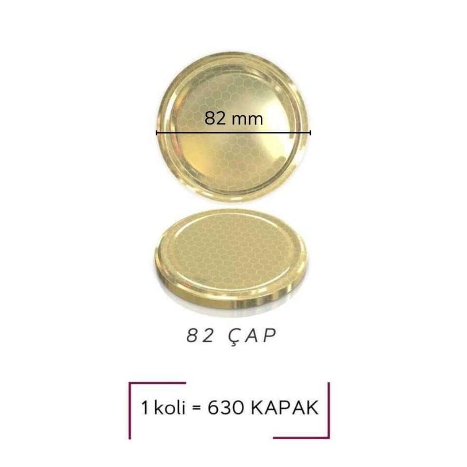 Sarkap 82 mm 630 Adet Kolili Bal Desen Kavanoz Kapağı Petek Desen