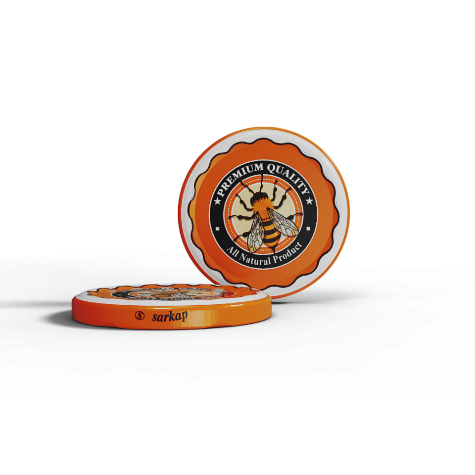 Sarkap 82 mm 630'lu Bal Desen Kavanoz Kapağı Premium Arı
