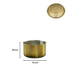 Sarkap 73x38 Gold Laklı Kapaklı Konserve Kutusu Gold - Easy Open Kapak