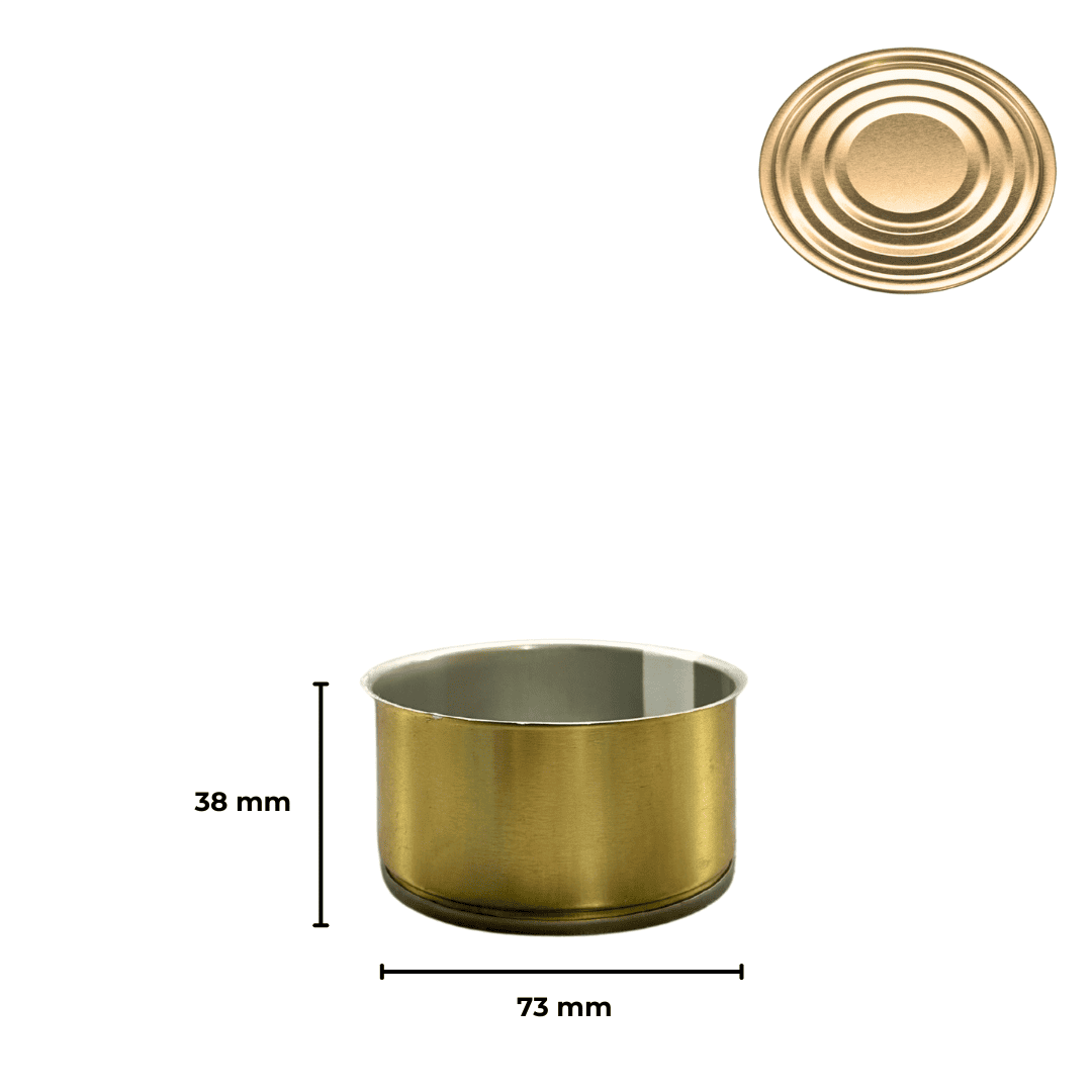 Sarkap 73x38 Gold Laklı Kapaklı Konserve Kutusu Gold - Boğumlu  Kapak