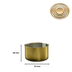 Sarkap 73x38 Gold Laklı Kapaklı Konserve Kutusu Gold - Boğumlu  Kapak