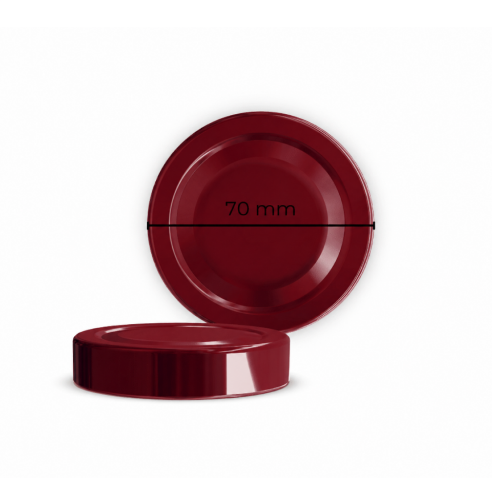 Sarkap 70 mm 520 Adet Kolili Derin Etek Kavanoz Kapağı BORDO