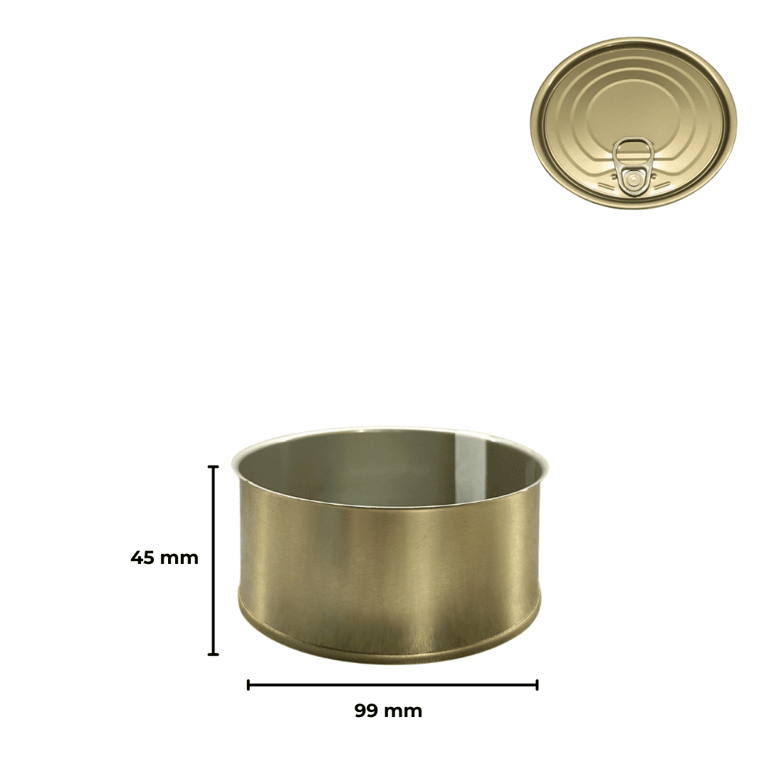 Sarkap 99x45 Als Laklı Kapaklı Konserve Kutusu Gold - Easy Open Kapak