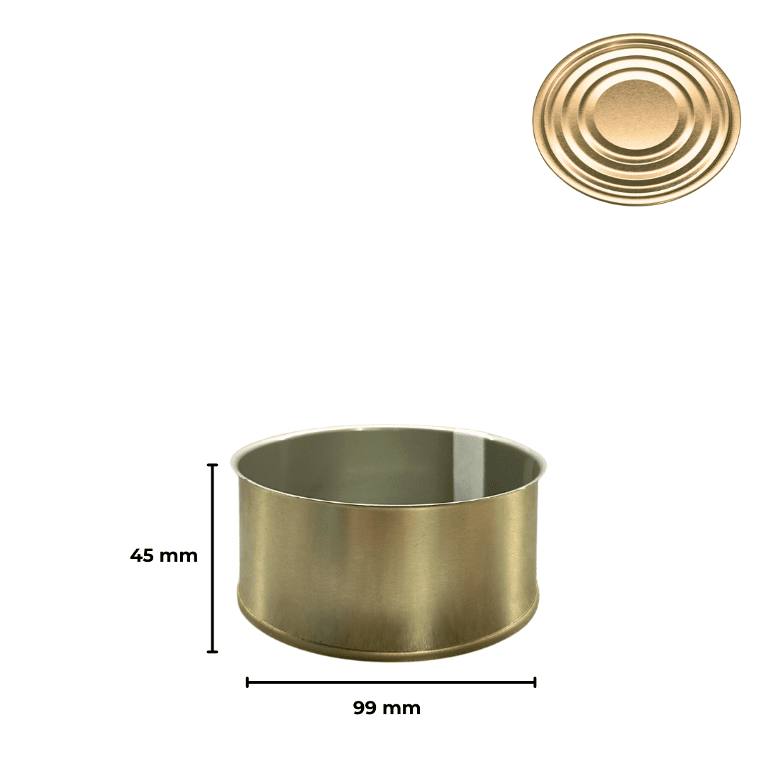 Sarkap 99x45 Als Laklı Kapaklı Konserve Kutusu Gold - Boğumlu  Kapak