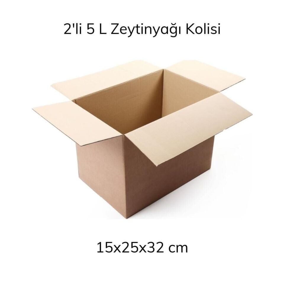 Sarkap 10'lu BC dalga Çift Oluk 2'li 5 lt Zeytinyağı Karton Kolisi 15x25x32 cm
