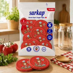 Hijyenik Paketli 10 Adet Kavanoz Kapağı Aşçı Kadın 82 mm AşçıKadınKırmızı