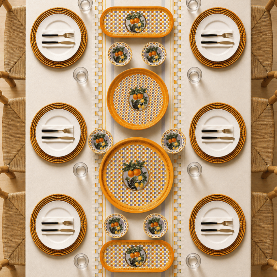 Sarkap Home 10 Parça Büyük Boy Kahvaltılık Seti LemonDesignTuruncu