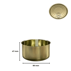 Sarkap 99x47 Gold Laklı Kapaklı Konserve Kutusu Gold - Easy Open Kapak