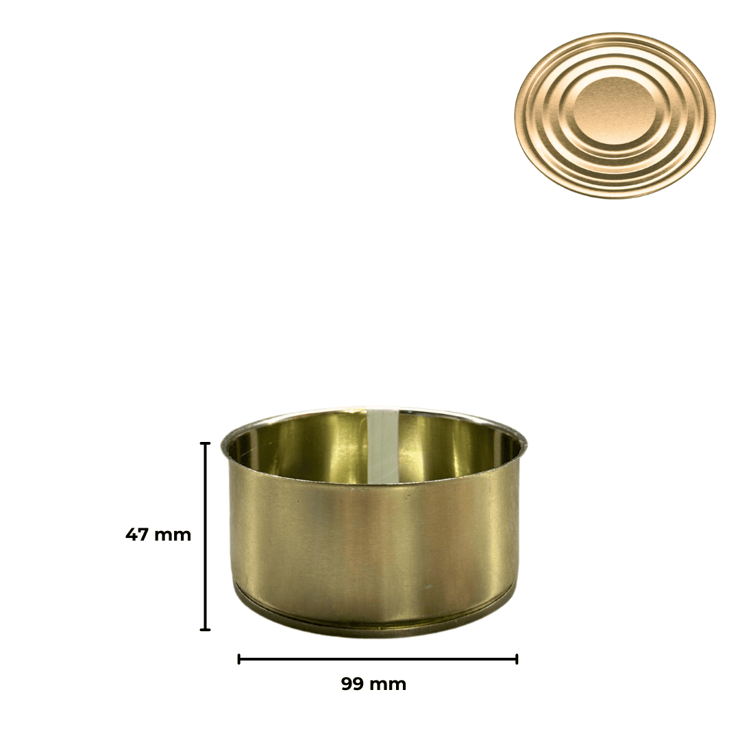 Sarkap 99x47 Gold Laklı Kapaklı Konserve Kutusu Gold - Boğumlu  Kapak