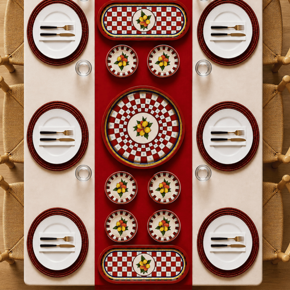 Sarkap Home 9 Parça Küçük Boy Kahvaltılık Seti LemonDesignKırmızı