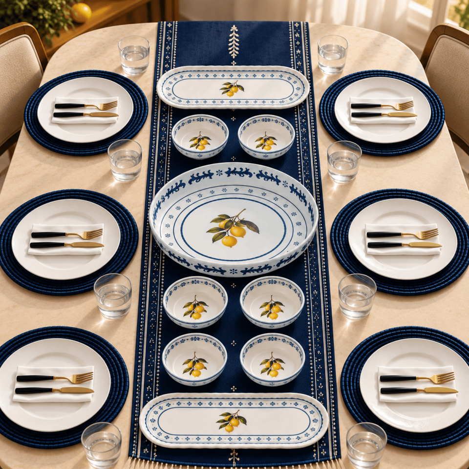 Sarkap Home 9 Parça Küçük Boy Kahvaltılık Seti LemonDesignBeyaz