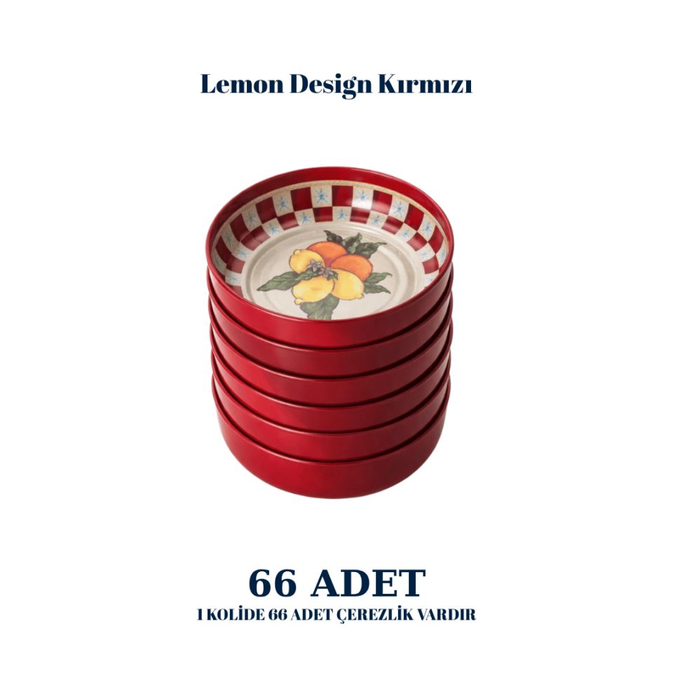 Sarkap Home 66 Adet Çerezlik LemonDesignKırmızı