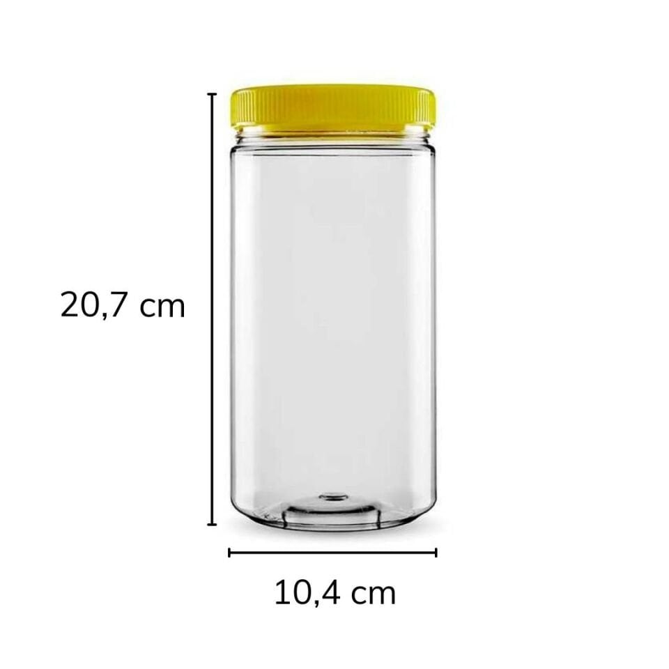 Sarkap 1500 ml 550'li Silindir Pet Kavanoz SarıKapak