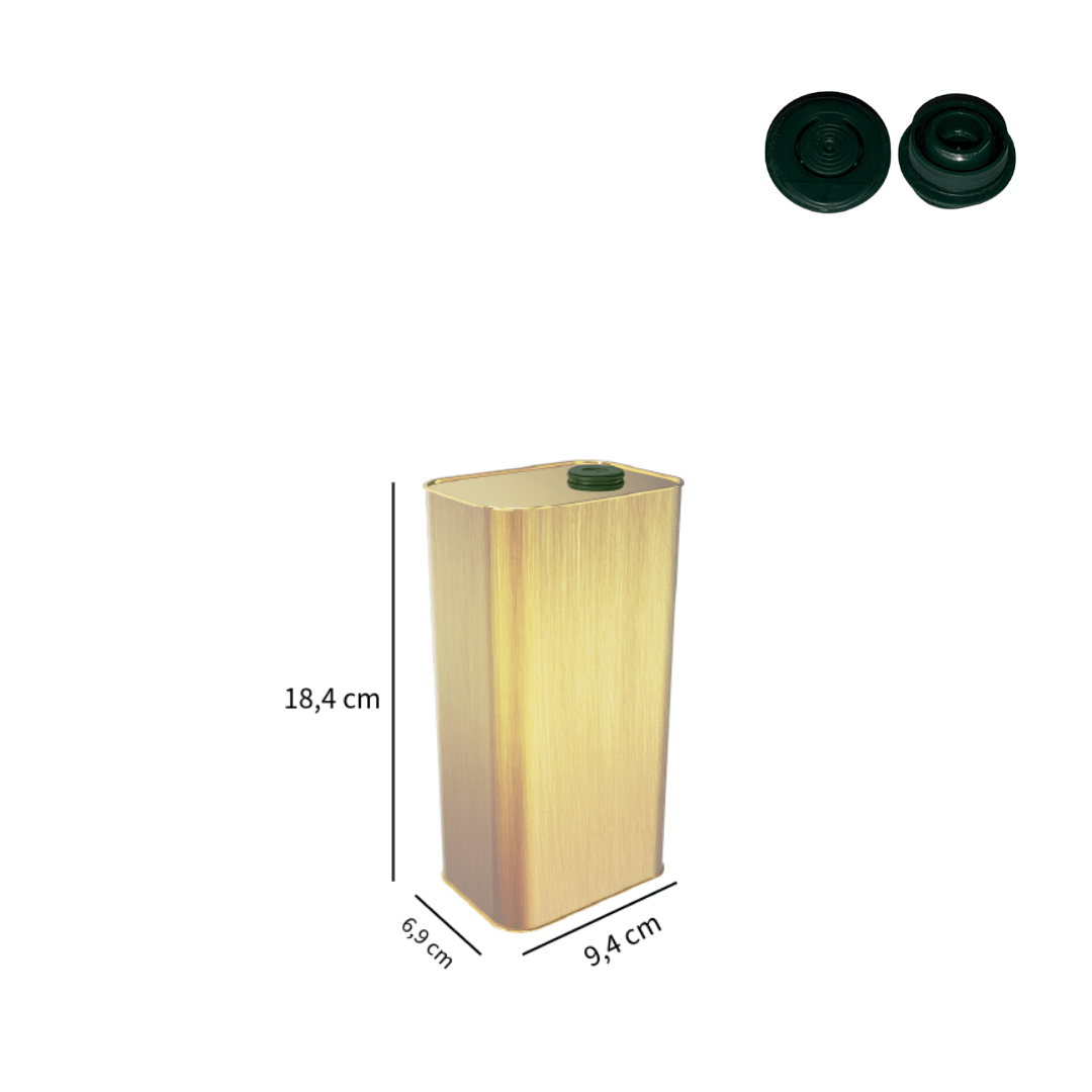 Sarkap 1 L (1000 ml) Kapaklı Zeytinyağı Tenekesi Gold - Pratik Kapaklı