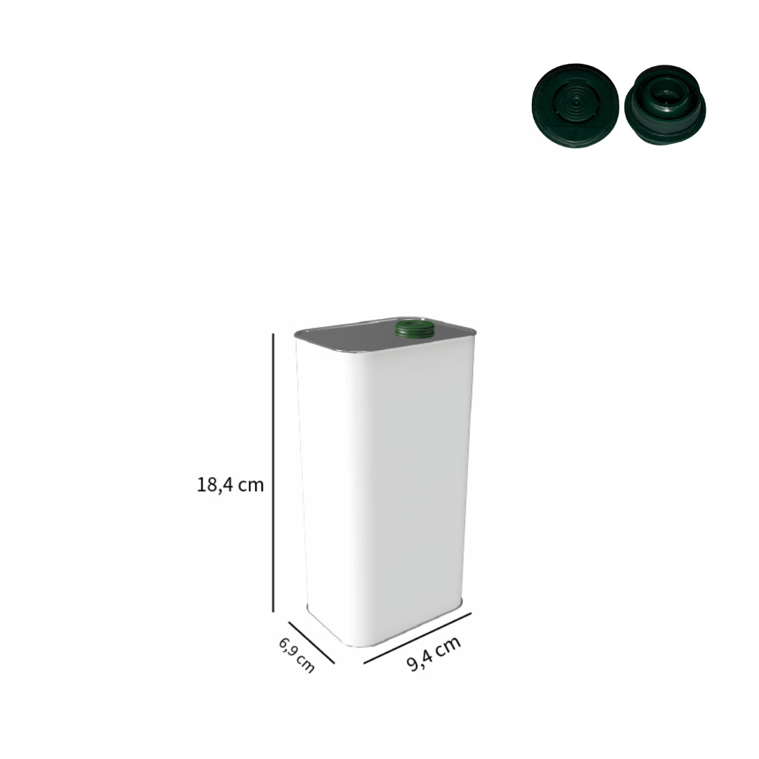 Sarkap 1 L (1000 ml) Kapaklı Zeytinyağı Tenekesi Beyaz - Pratik Kapaklı