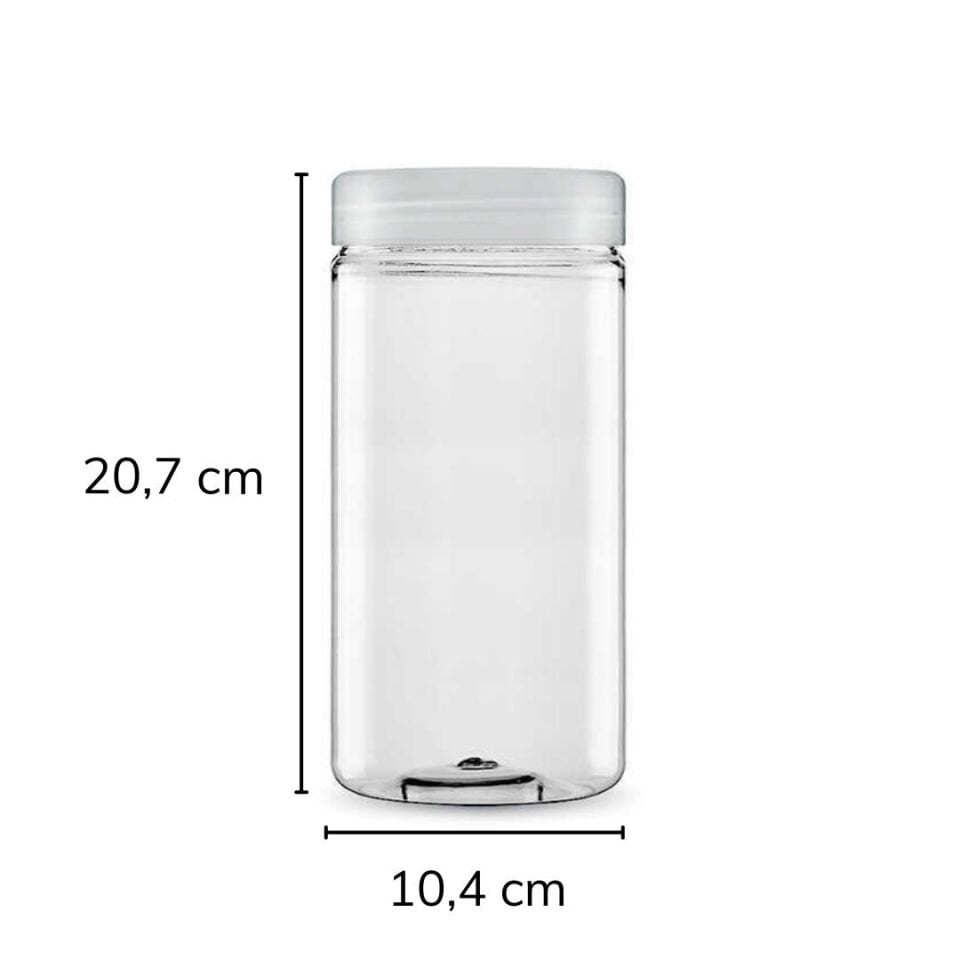 Sarkap 1500 ml 550'li Silindir Pet Kavanoz ŞeffafKapak