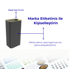 Sarkap 1 L (1000 ml) Kapaklı Zeytinyağı Tenekesi Mat Siyah - Pratik Kapaklı