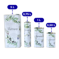 Sarkap 1 L (1000 ml) Kapaklı Zeytinyağı Tenekesi Beyaz Yeşil Zeytin - Dobi Kapaklı
