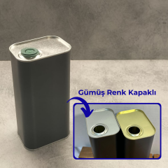 Sarkap 1 L (1000 ml) Kapaklı Zeytinyağı Tenekesi Koyu Siyah - Pratik Kapaklı