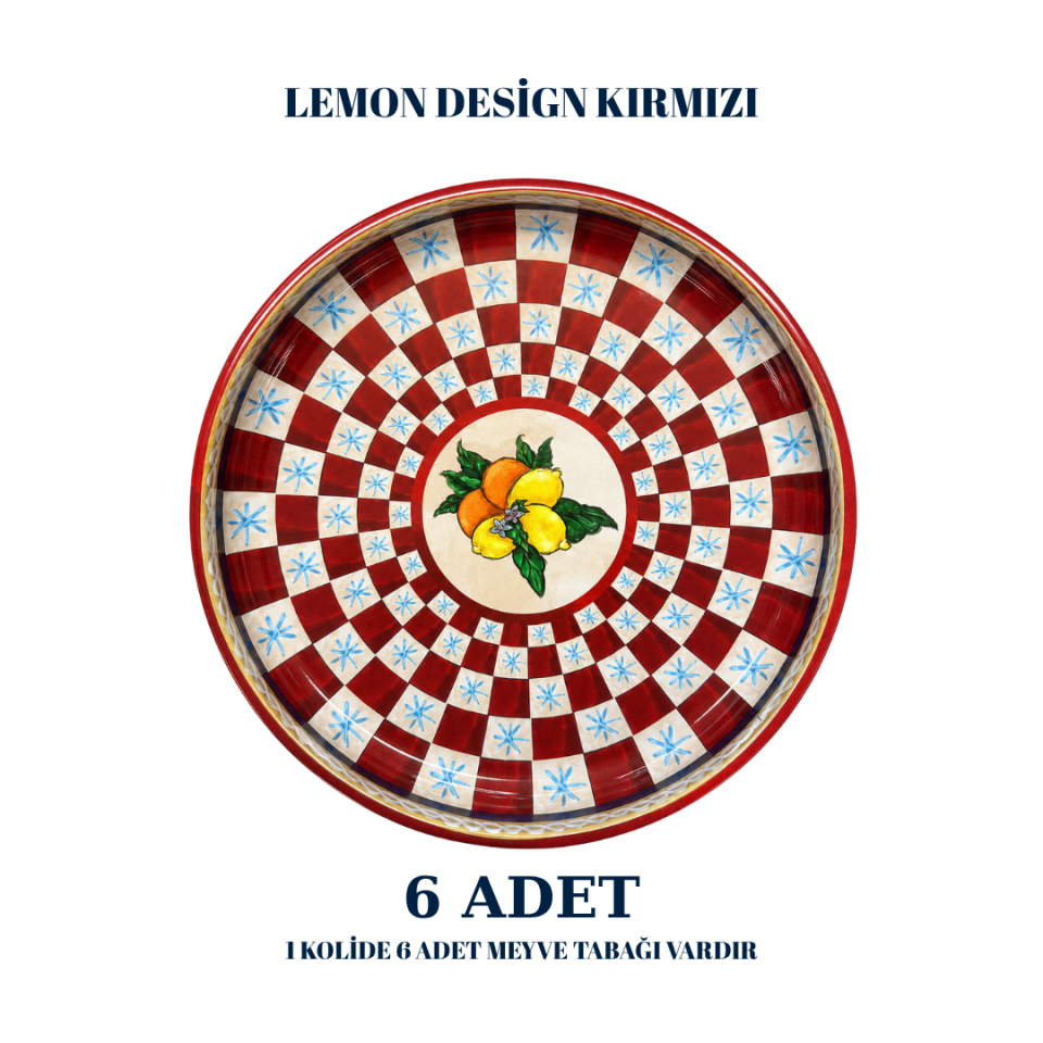 Sarkap Home 6 Adet Meyve Tabağı LemonDesignKırmızı