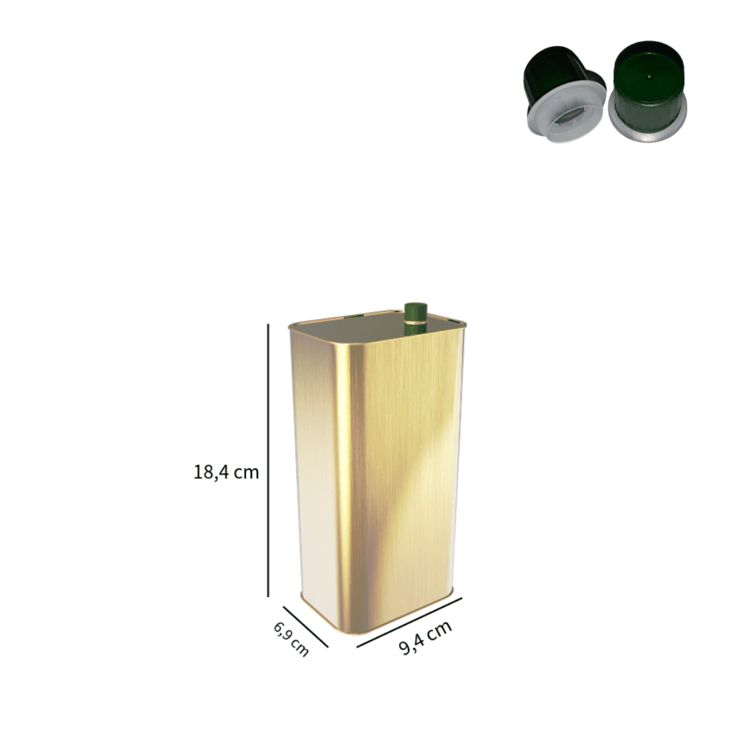 Sarkap 1 L (1000 ml) Kapaklı Zeytinyağı Tenekesi Gold - Dobi Kapaklı