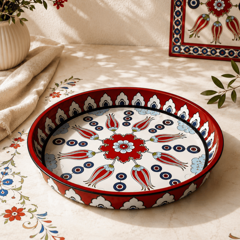 Sarkap Home 6 Adet Meyve Tabağı KırmızıEbru