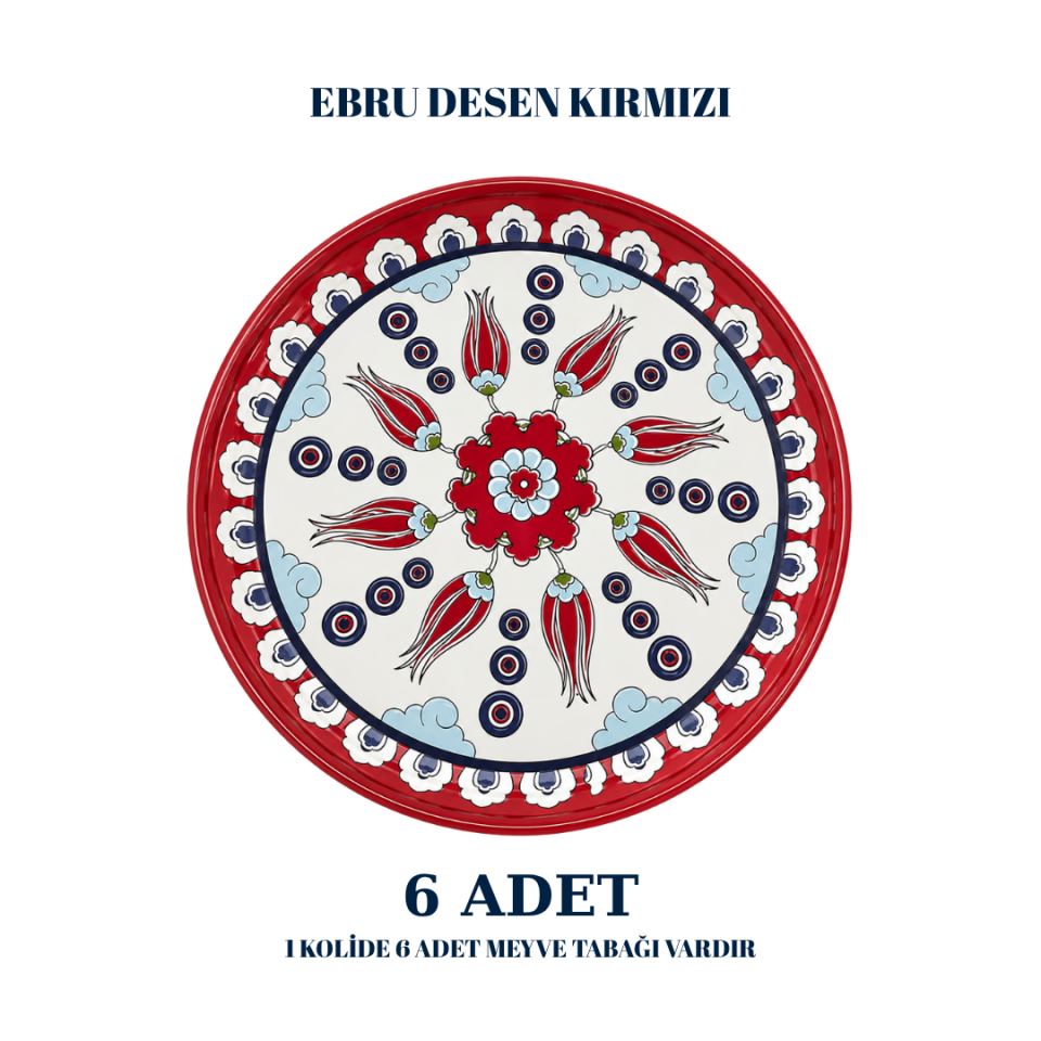 Sarkap Home 6 Adet Meyve Tabağı KırmızıEbru