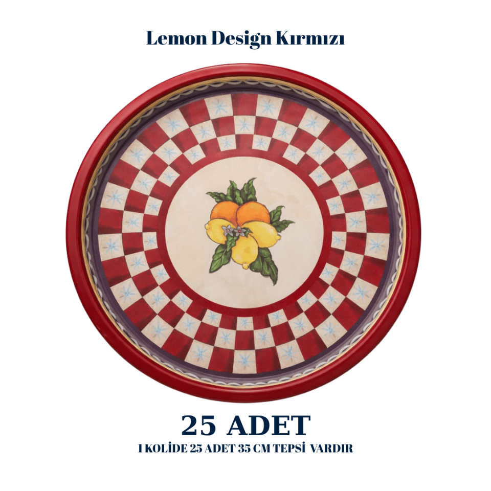 Sarkap Home 25 Adet 35 cm Tepsi LemonDesignKırmızı