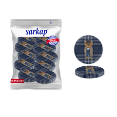 Hijyenik Paketli 10 Adet Kavanoz Kapağı Yeni Yıl Serisi 82 mm EkoseTeddyLacivert