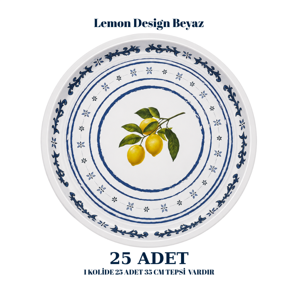 Sarkap Home 25 Adet 35 cm Tepsi LemonDesignBeyaz