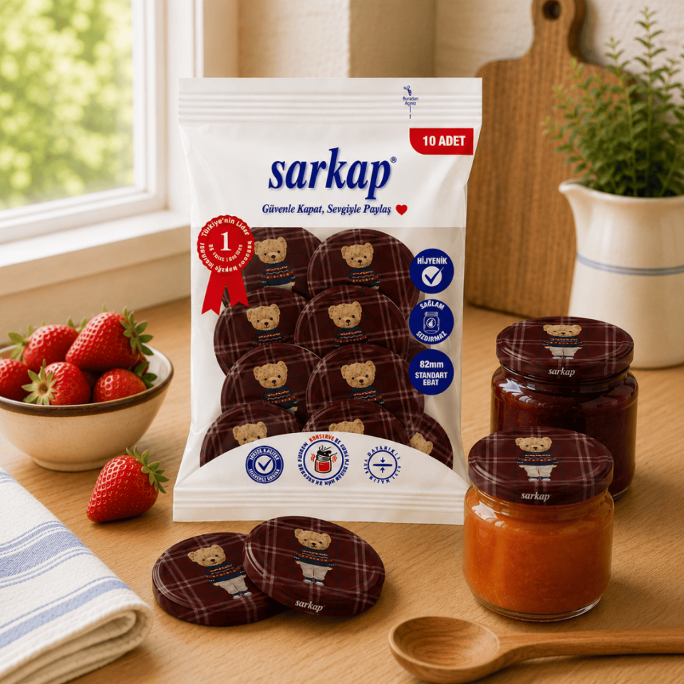 Hijyenik Paketli 10'lu 82 mm Kapak Yeni Yıl Serisi EkoseTeddyKırmızı