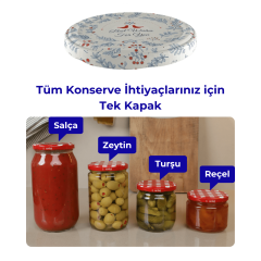 Hijyenik Paketli 10 Adet Kavanoz Kapağı Yeni Yıl Serisi 82 mm BestWishes