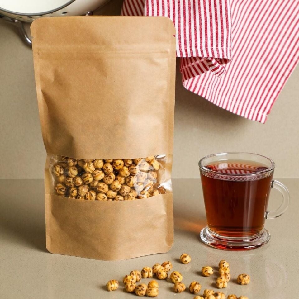Sarkap 50 Adet Paketli Kraft Pencereli Kilitli Doypack Kraft