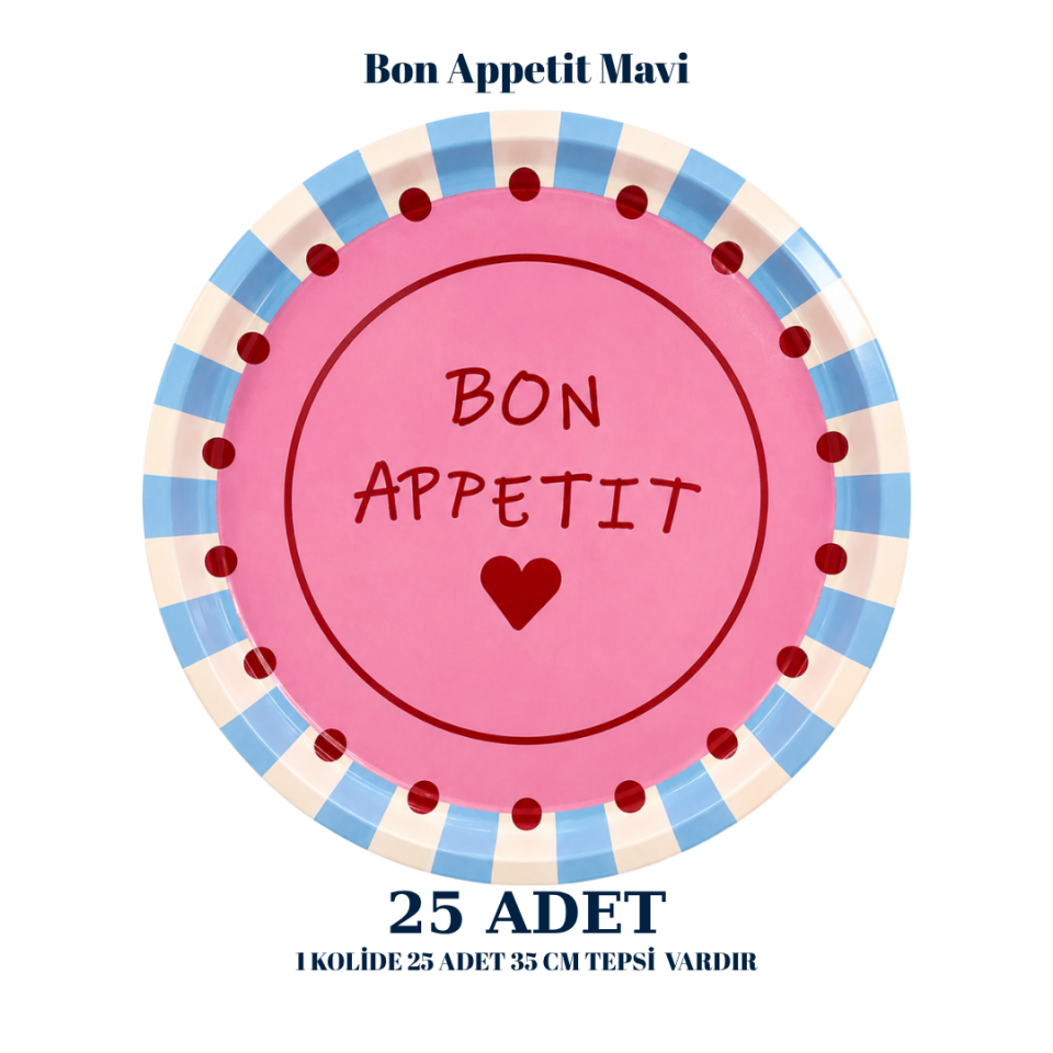 Sarkap Home 25 Adet 35 cm Tepsi BonAppetitMavi