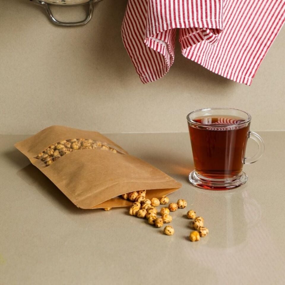 Sarkap 50 Adet Paketli Kraft Pencereli Kilitli Doypack Kraft
