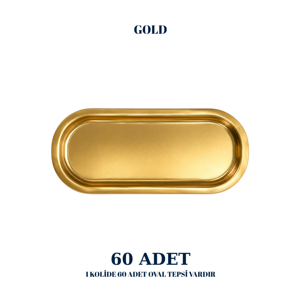 Sarkap Home 60 Adet Oval Tepsi Gold
