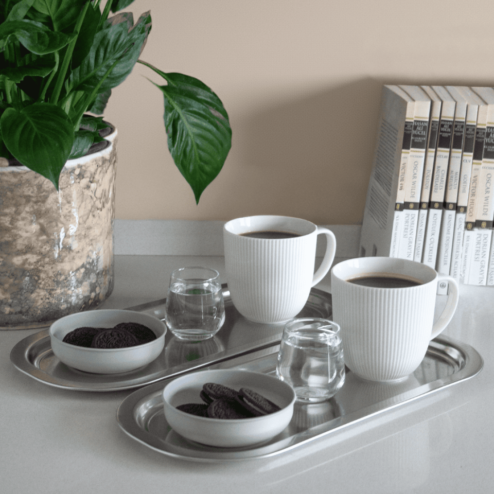 Sarkap Home 60 Adet Oval Tepsi Silver