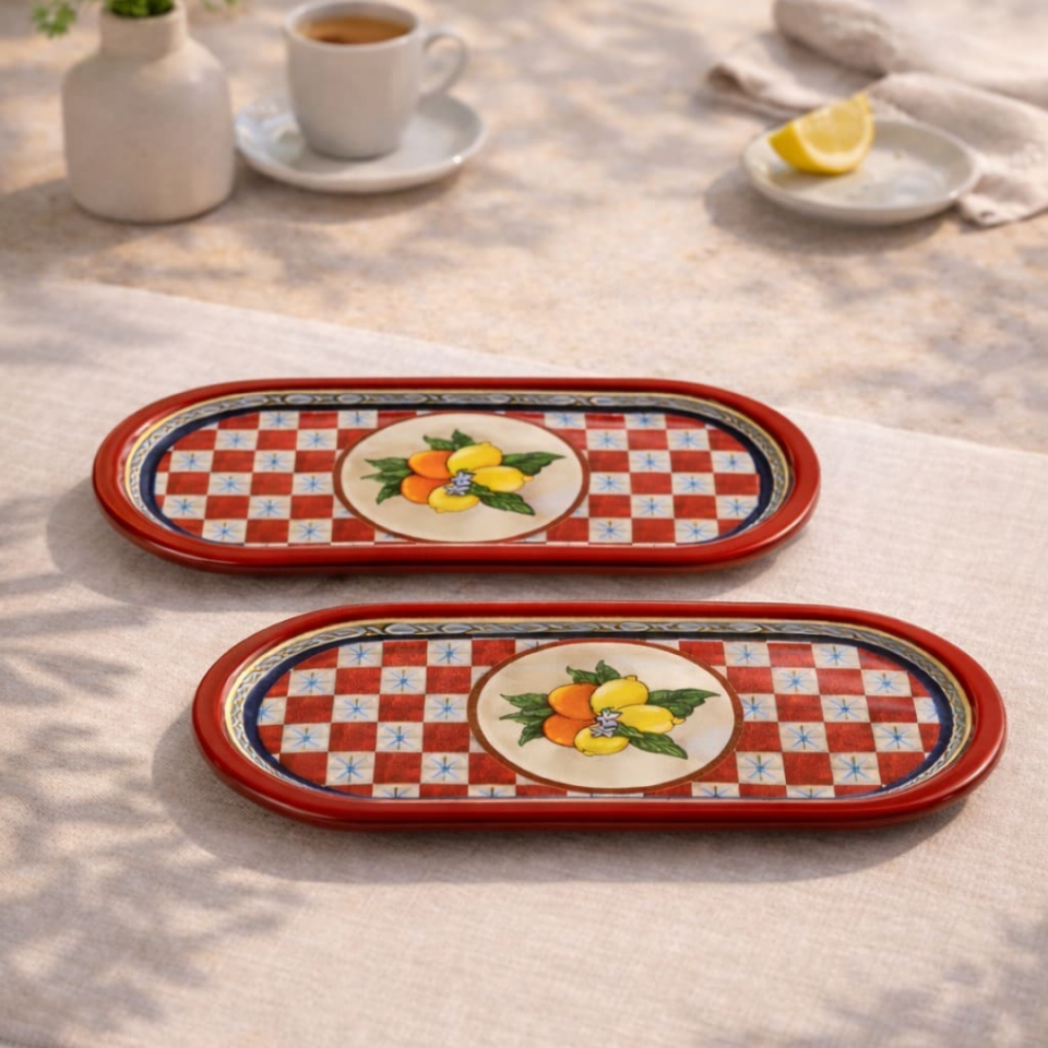 Sarkap Home 60 Adet Oval Tepsi LemonDesignKırmızı