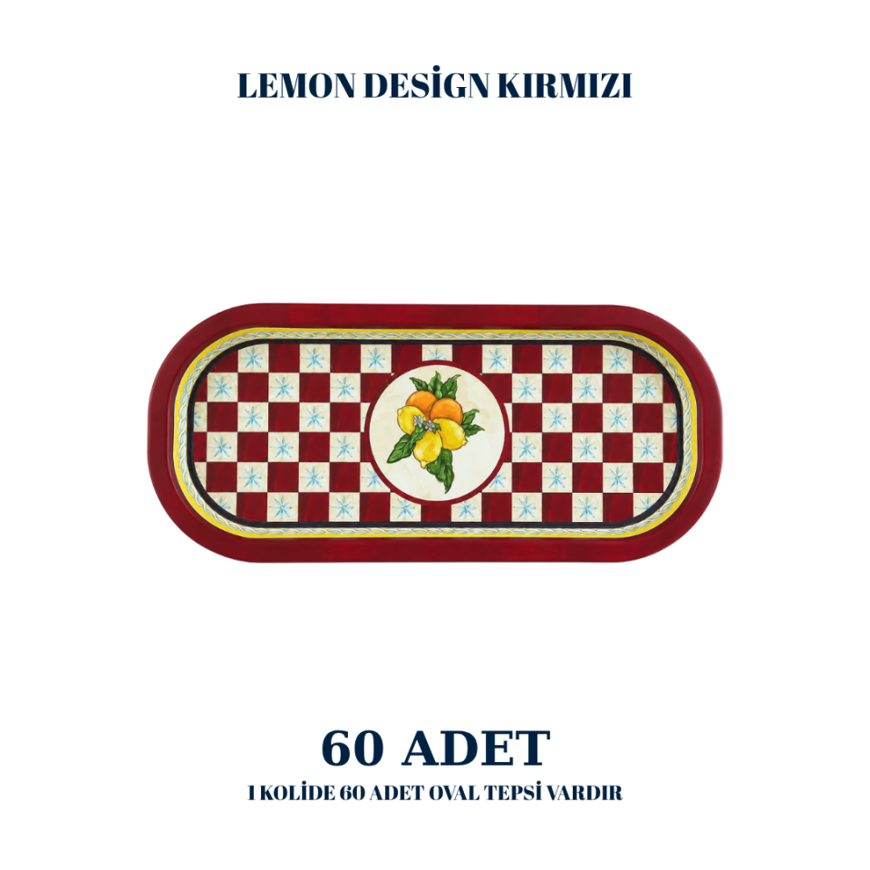 Sarkap Home 60 Adet Oval Tepsi LemonDesignKırmızı