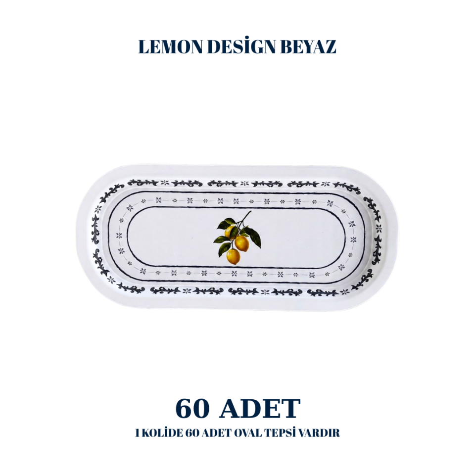 Sarkap Home 60 Adet Oval Tepsi LemonDesignBeyaz