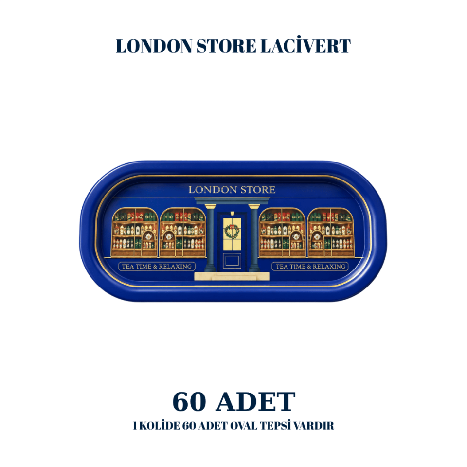 Sarkap Home 60 Adet Oval Tepsi LondonStoreLacivert