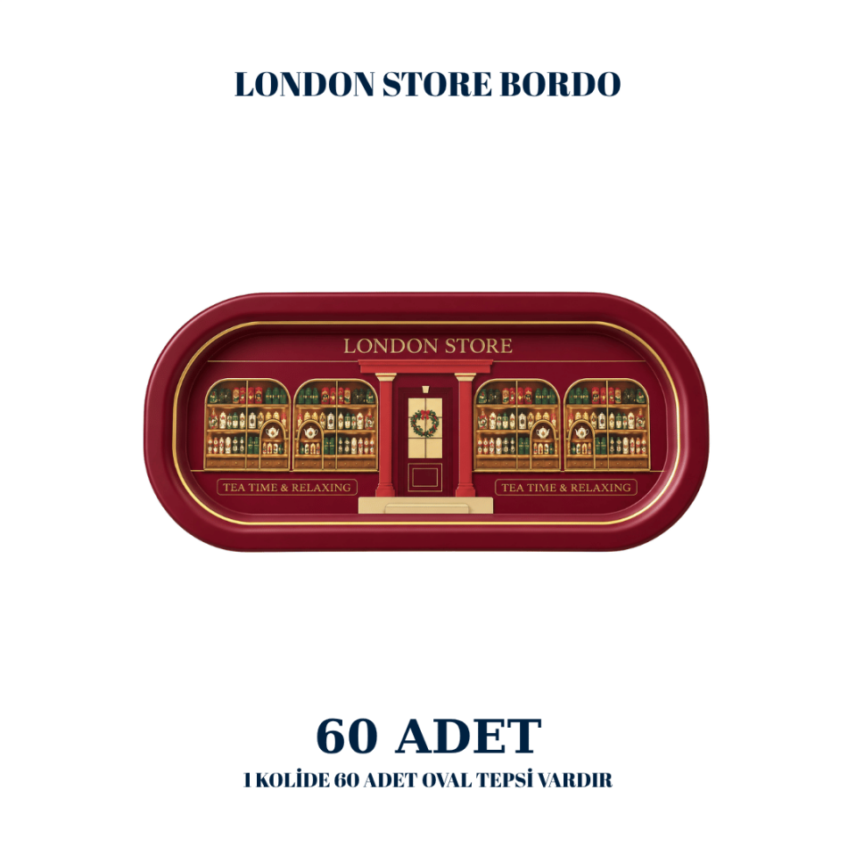 Sarkap Home 60 Adet Oval Tepsi LondonStoreBordo