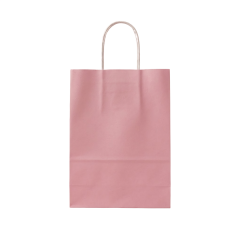 Sarkap Burgu Saplı Renkli Kraft Çanta 18x8x24 cm Pembe