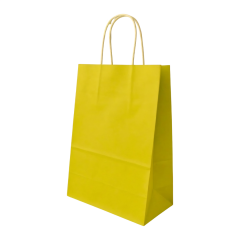 Sarkap Burgu Saplı Renkli Kraft Çanta 18x8x24 cm Sarı