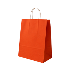 Sarkap Burgu Saplı Renkli Kraft Çanta 25x12x31 cm Turuncu