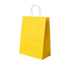 Sarkap Burgu Saplı Renkli Kraft Çanta 25x12x31 cm Sarı