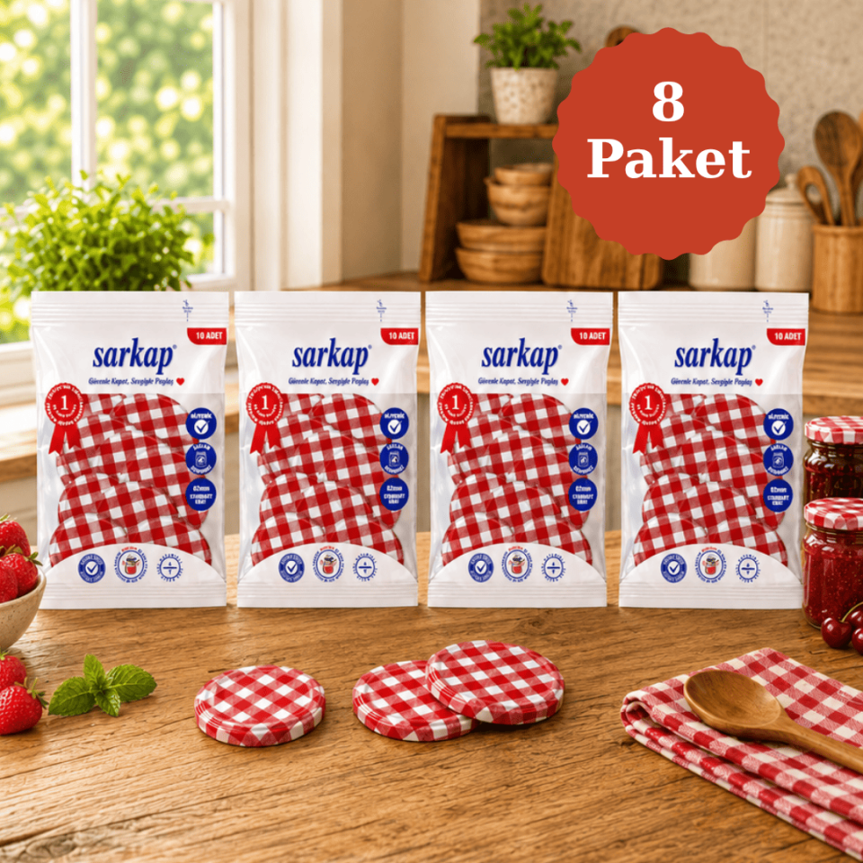 Hijyenik 82 mm Kapak 10lu Paket x 8 Adet KırmızıEkoseSerie
