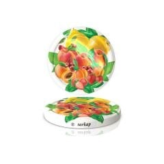 Hijyenik Paketli 10 Adet Kavanoz Kapağı Meyve Desenler 82 mm Ayva-Şeftali
