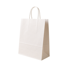 Sarkap Burgu Saplı Renkli Kraft Çanta 25x12x31 cm Beyaz