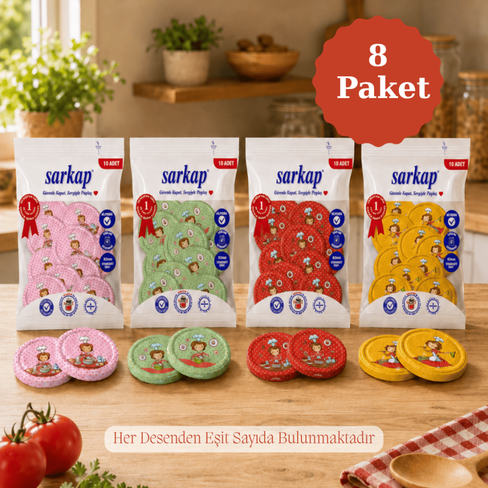 Hijyenik 82 mm Kapak 10lu Paket x 8 Adet AşçıKadınSerie